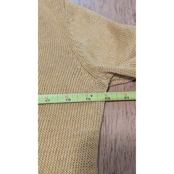 Eileen Fisher Women’s Mustard Yellow Knit Cardigan Sweater, 100% Hemp, Size PM - Picture 9 of 9